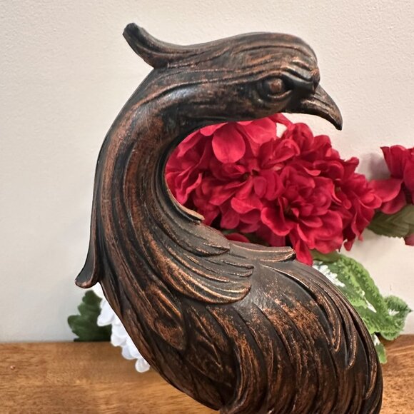 Vintage Coppercraft Guild Peacocks Pheasants Resin Copper Finish Pair MCM - Picture 6 of 6